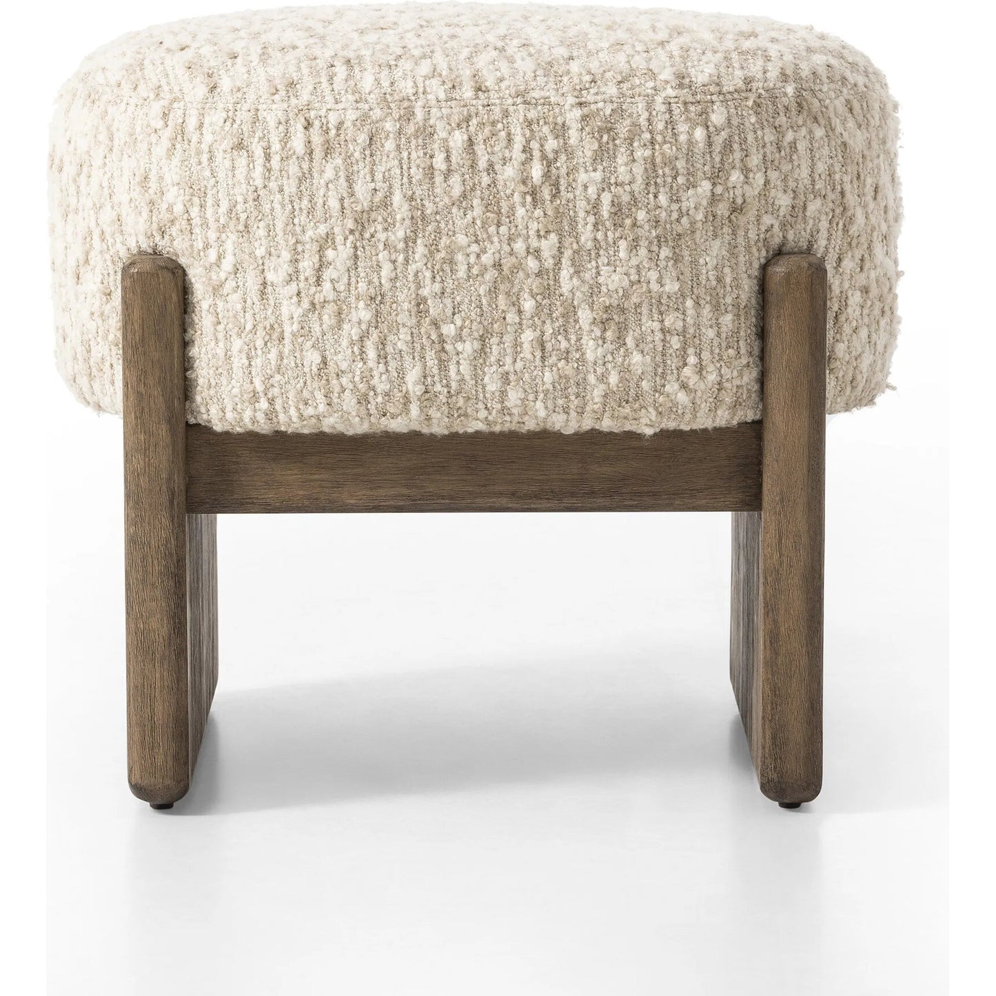 004 SI-2449398 | Additional Silo | Kirby Accent Stool by Four Hands in solema cream, distressed natural. Made from 65% acrylic, 21% polyester, 10% wool, 3% cotton, and 1% rayon, solid parawood in a transitional style.