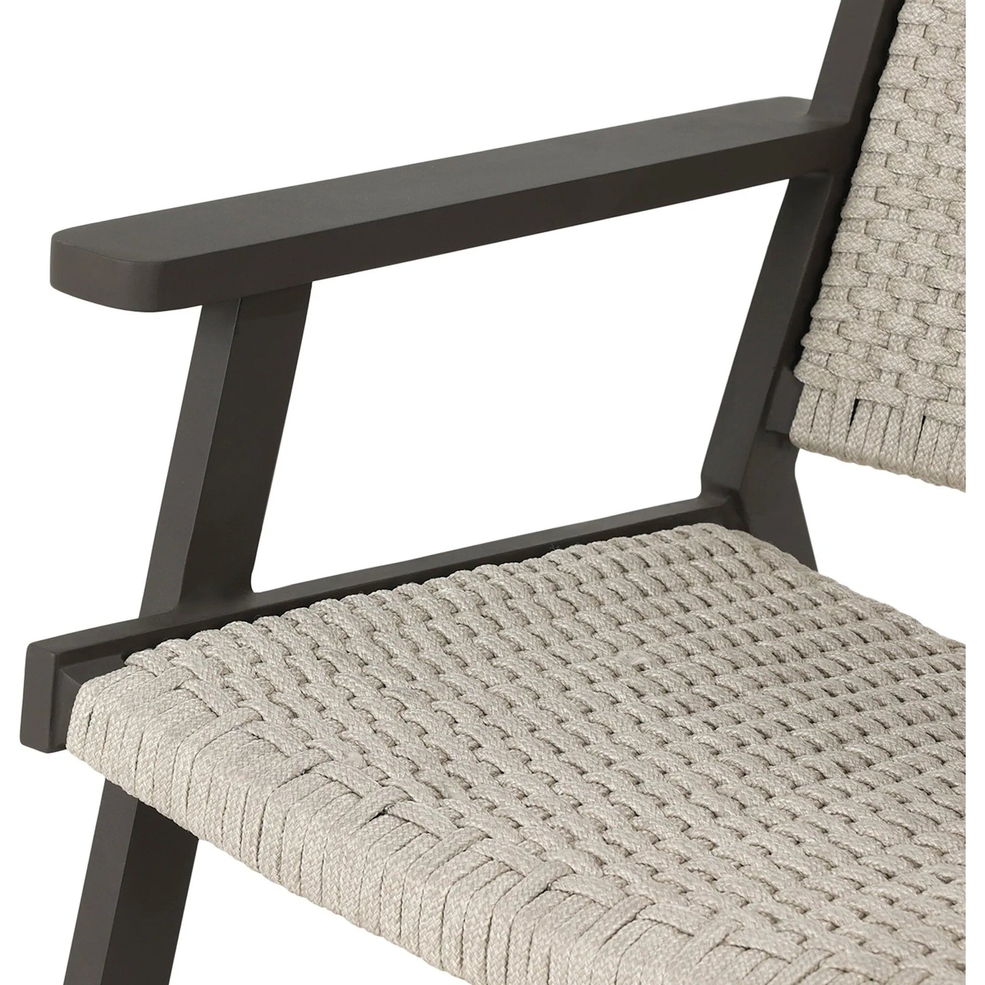 Delano Outdoor Metal Chair by Four Hands in ivory rope, bronze. Made from 100% polypropylene, aluminum in a unique style.