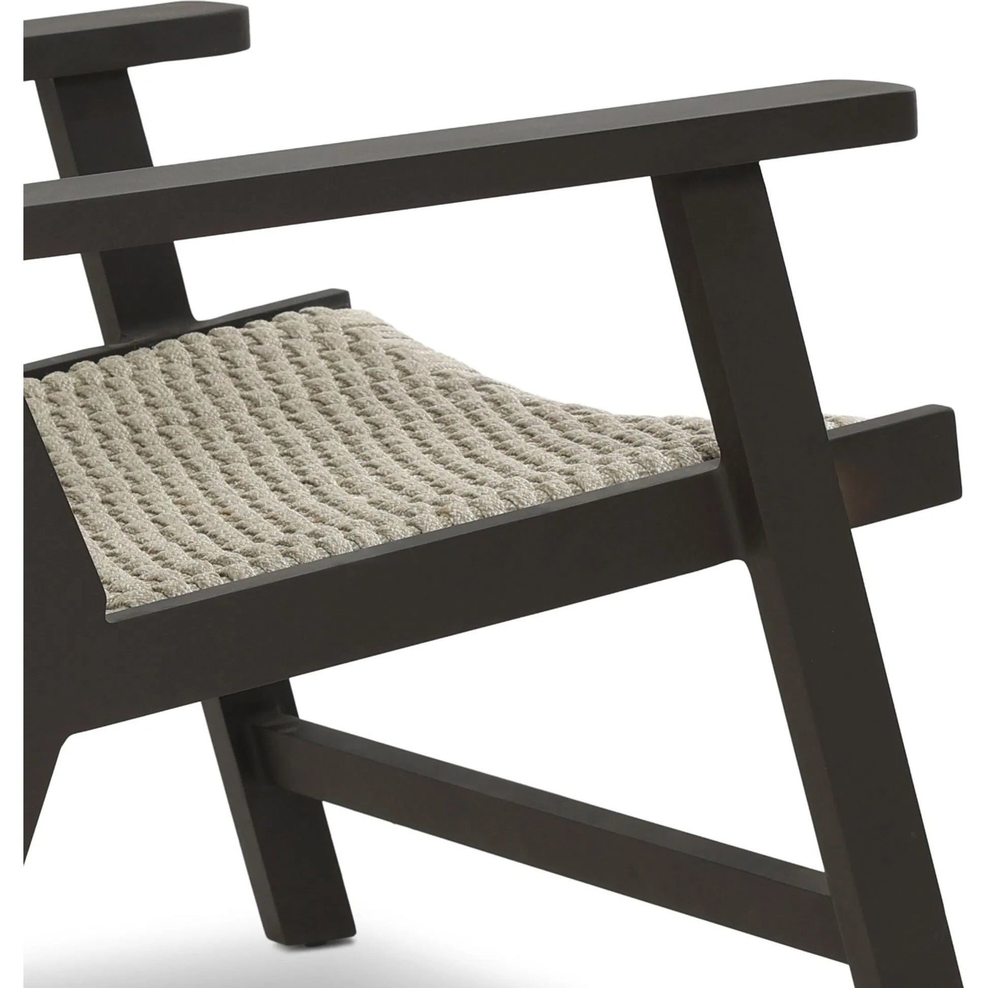 Delano Outdoor Metal Chair by Four Hands in ivory rope, bronze. Made from 100% polypropylene, aluminum in a unique style.