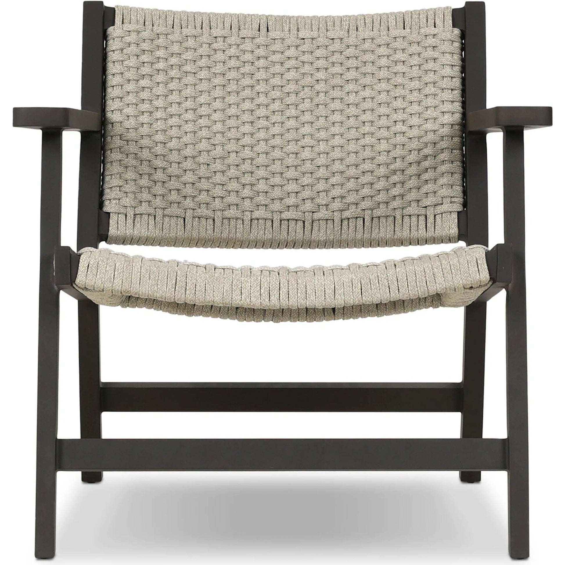 Delano Outdoor Metal Chair by Four Hands in ivory rope, bronze. Made from 100% polypropylene, aluminum in a unique style.