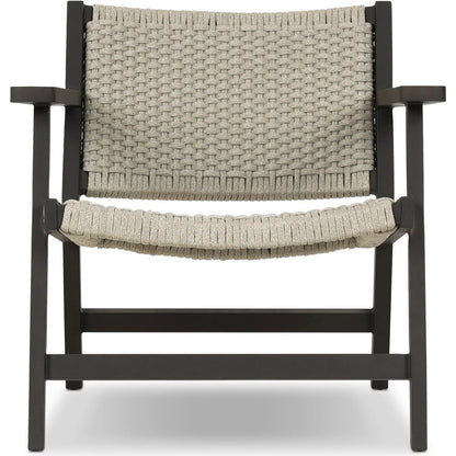 Delano Outdoor Metal Chair by Four Hands in ivory rope, bronze. Made from 100% polypropylene, aluminum in a unique style.