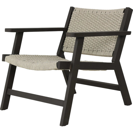 Delano Outdoor Metal Chair by Four Hands in ivory rope, bronze. Made from 100% polypropylene, aluminum in a unique style.