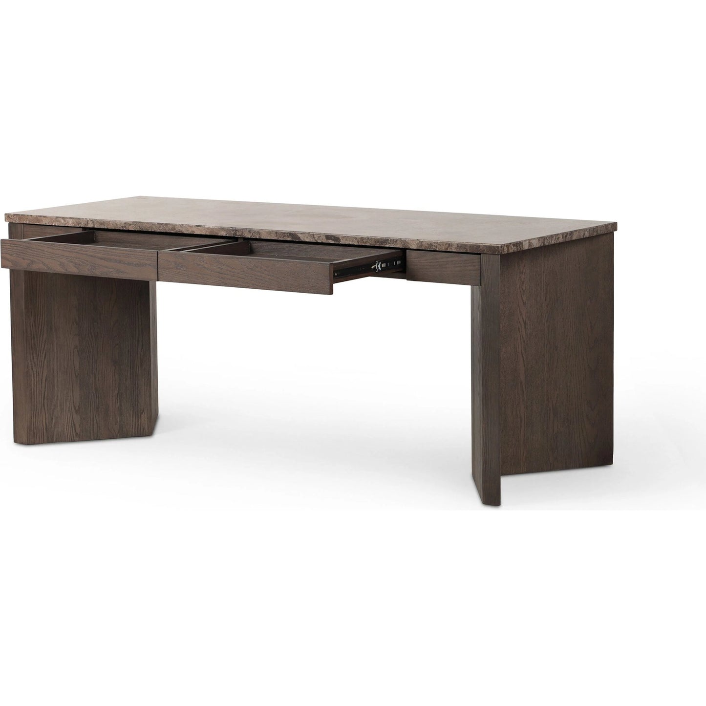 005 SI-2327570 | Additional Silo | Lawson Desk by Four Hands in brown oak veneer, warm grey marble. Made from oak veneer, solid marble in a modern style.