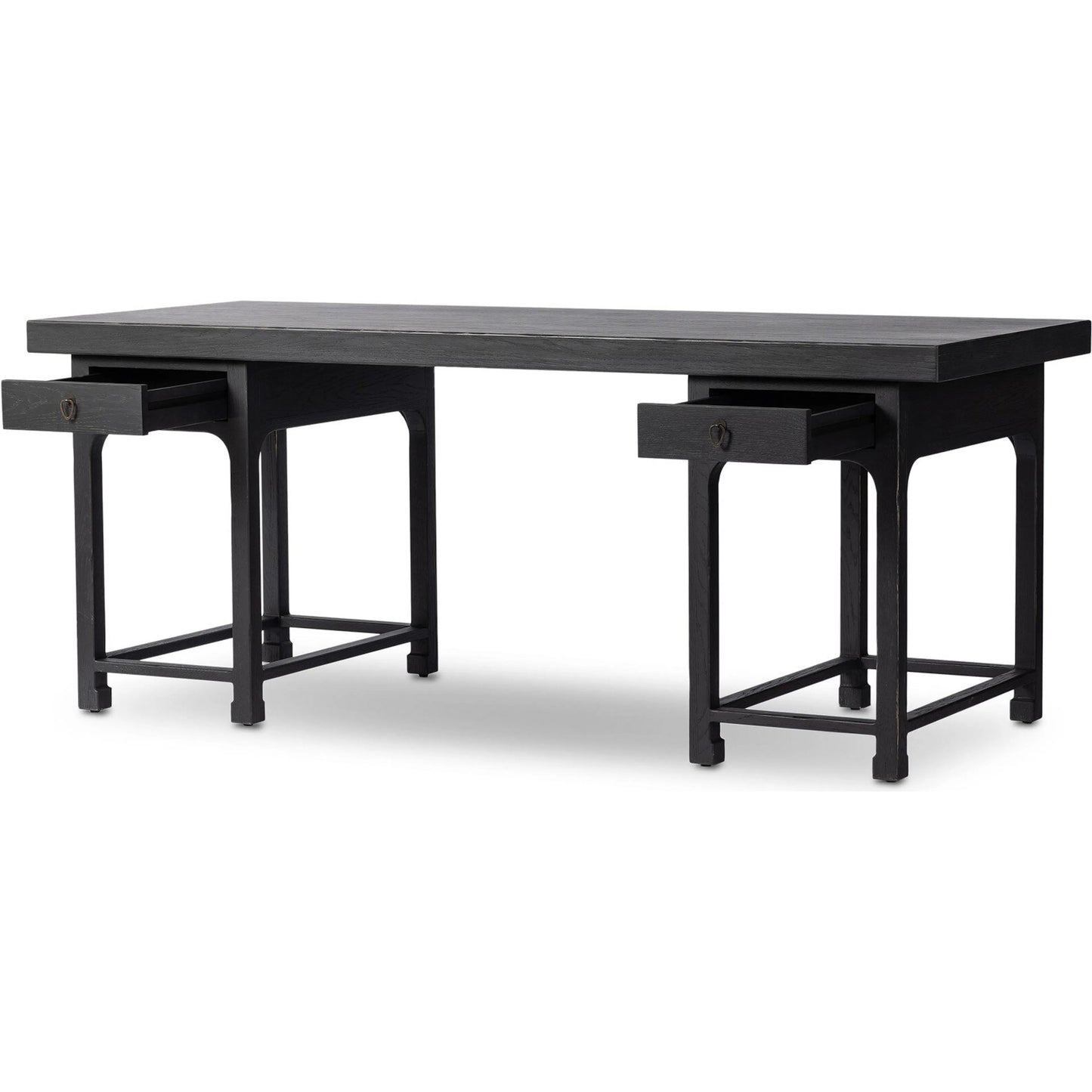 005 SI-2513234 | Additional Silo | Avedon Desk by Four Hands in aged black oak, aged black oak veneer. Made from solid oak, thick oak veneer in a transitional style.