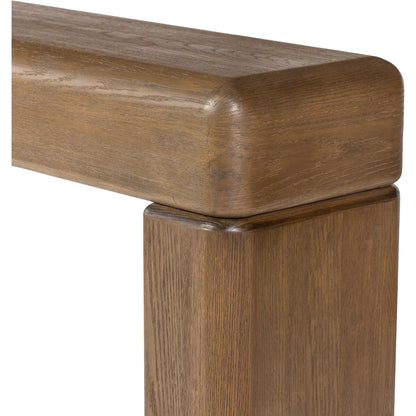 Eva Console Table by Four Hands in drifted oak veneer. Made from oak veneer in a unique style.