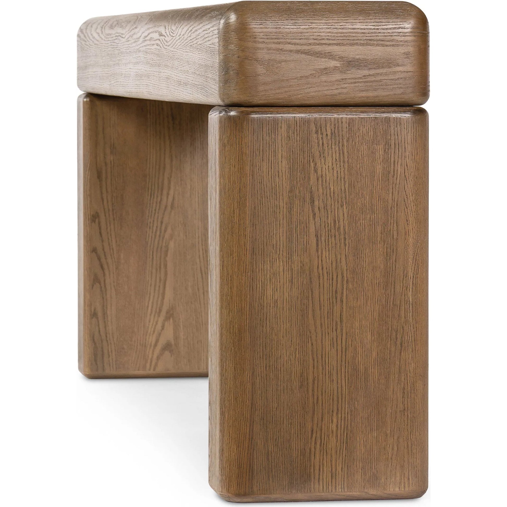 Eva Console Table by Four Hands in drifted oak veneer. Made from oak veneer in a unique style.
