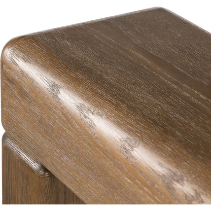 Eva Console Table by Four Hands in drifted oak veneer. Made from oak veneer in a unique style.
