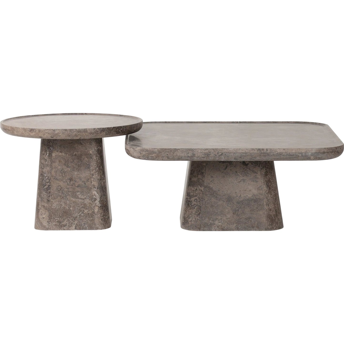 002 SI-2327614 | Additional Silo | Zane Coffee Table Set by Four Hands in warm grey marble. Made from solid marble in a modern style.