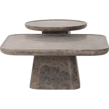 Zane Coffee Table Set by Four Hands in warm grey marble. Made from solid marble in a modern style.