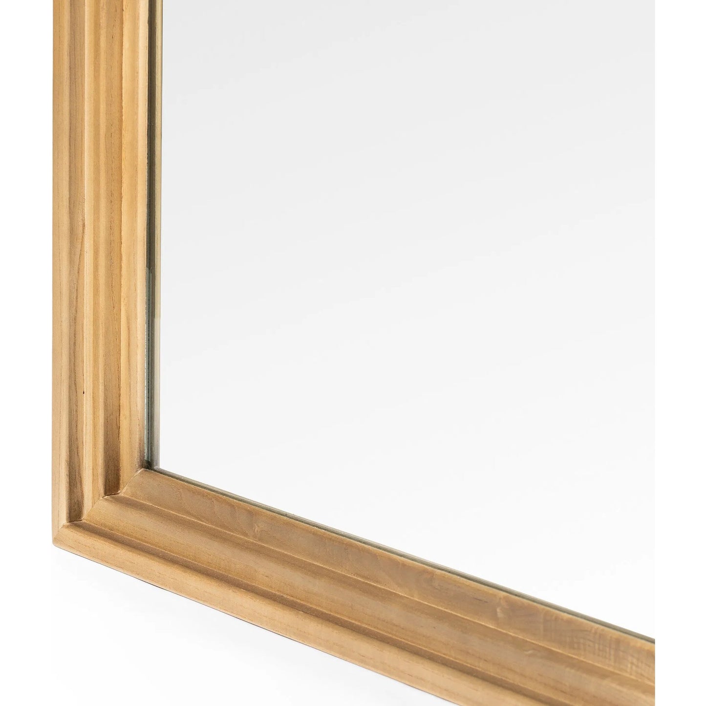 004 SI-2513235 | Closeup | Belvin Floor Mirror by Four Hands in sandy nettlewood. Made from solid nettlewood, mirror in a transitional style.