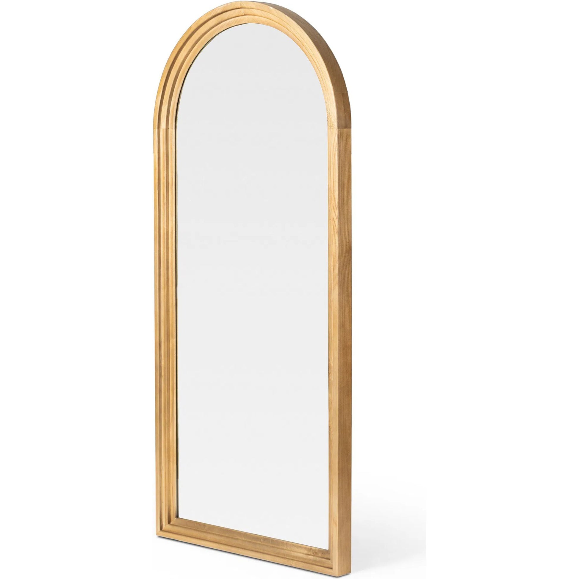 Belvin Floor Mirror by Four Hands in sandy nettlewood. Made from solid nettlewood, mirror in a transitional style.