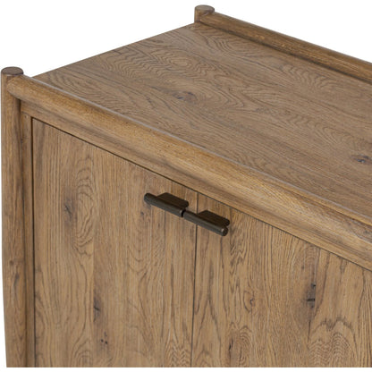 Glenview 4 Door Sideboard by Four Hands in weathered oak, weathered oak veneer. Made from solid oak, thick oak veneer in a traditional style.