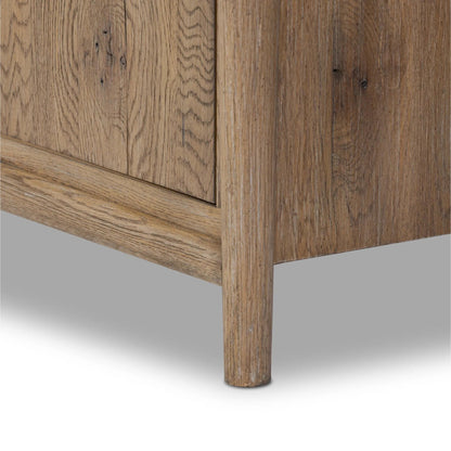 Glenview 4 Door Sideboard by Four Hands in weathered oak, weathered oak veneer. Made from solid oak, thick oak veneer in a traditional style.