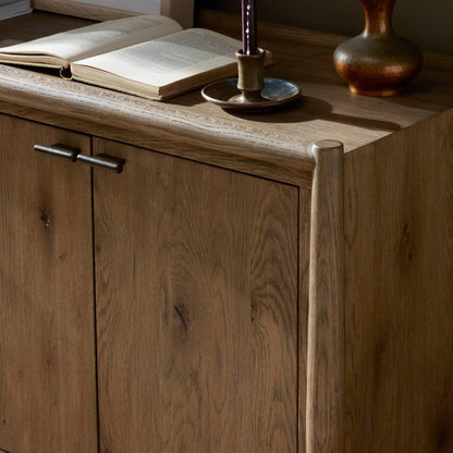 Glenview 4 Door Sideboard by Four Hands in weathered oak, weathered oak veneer. Made from solid oak, thick oak veneer in a traditional style.