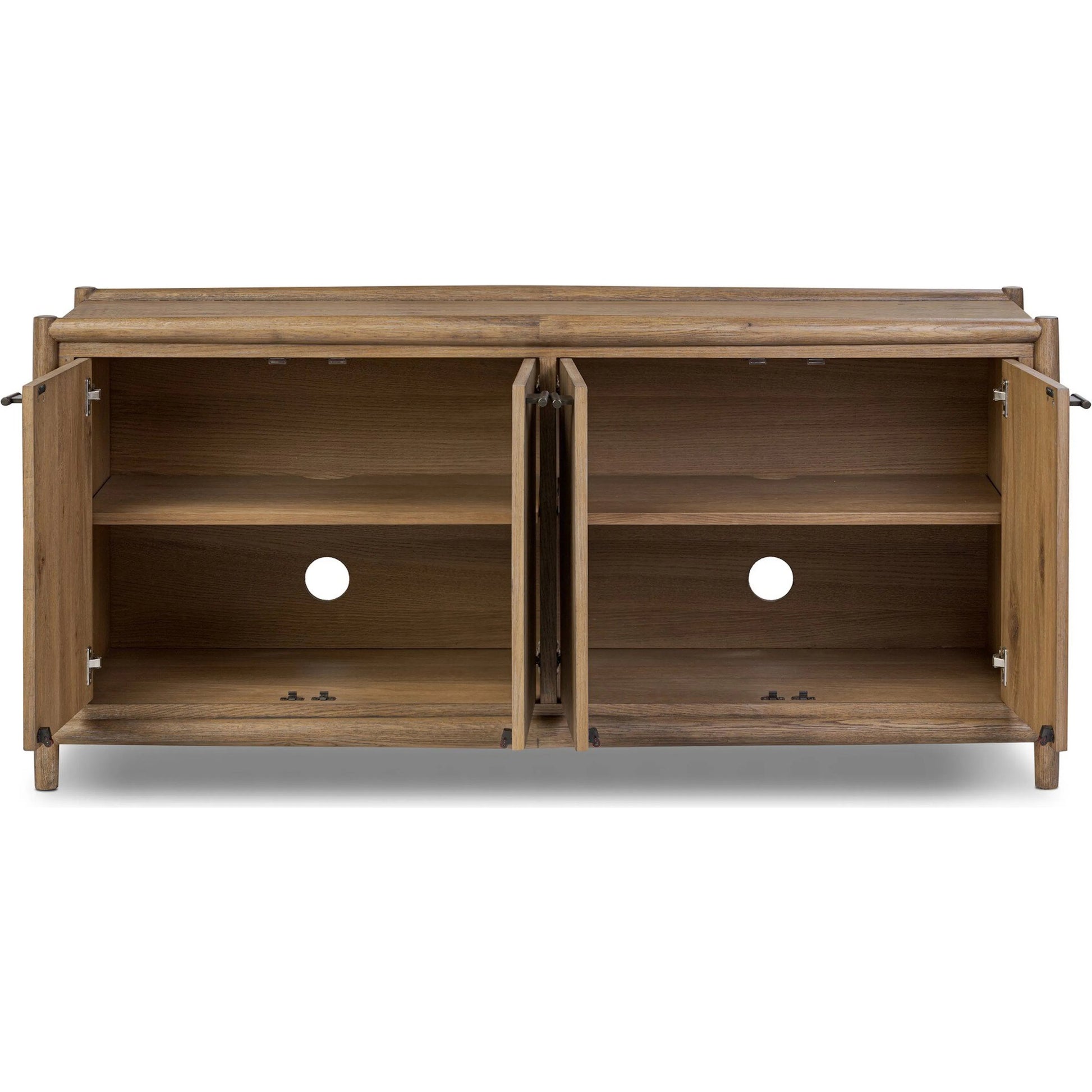 Glenview 4 Door Sideboard by Four Hands in weathered oak, weathered oak veneer. Made from solid oak, thick oak veneer in a traditional style.