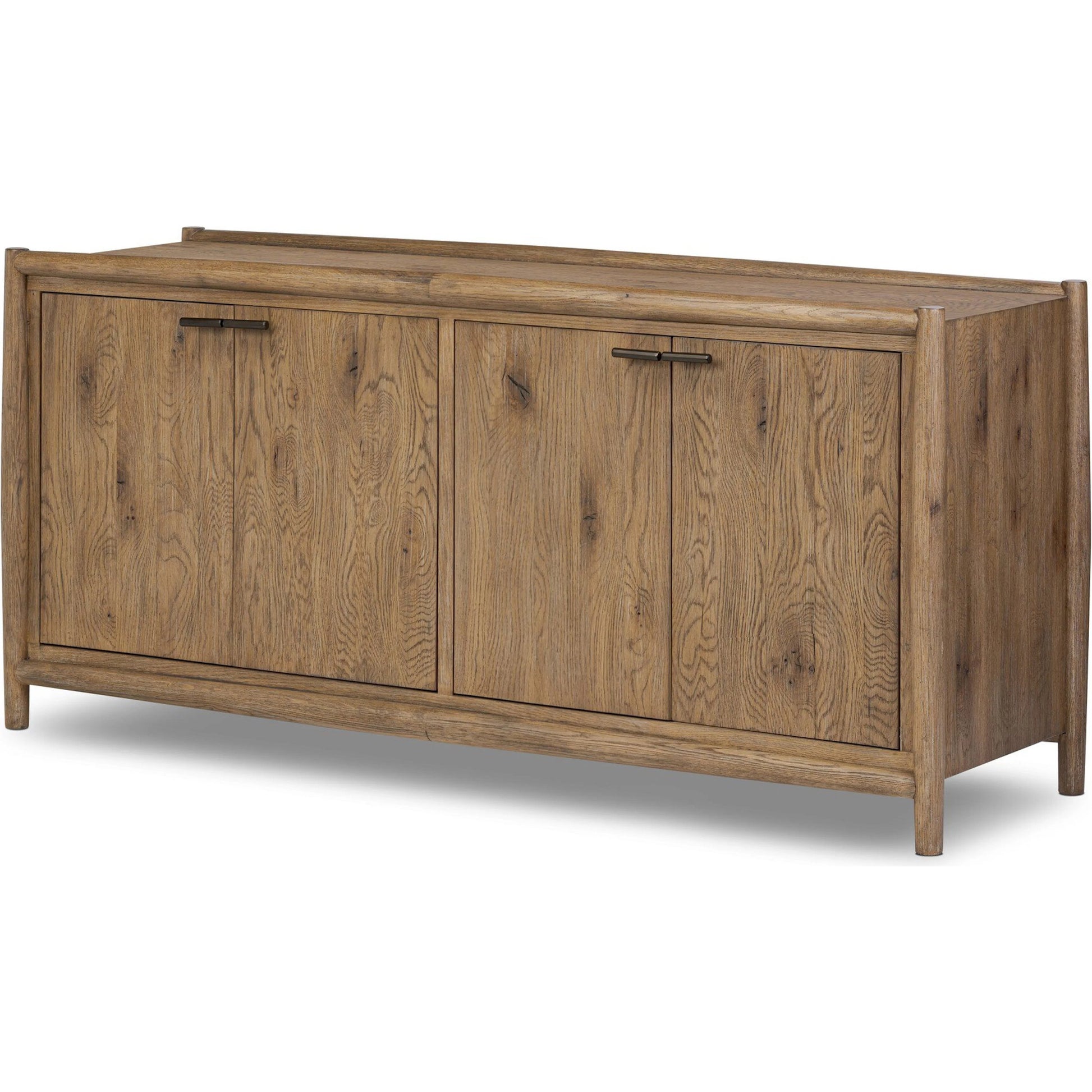 Glenview 4 Door Sideboard by Four Hands in weathered oak, weathered oak veneer. Made from solid oak, thick oak veneer in a traditional style.