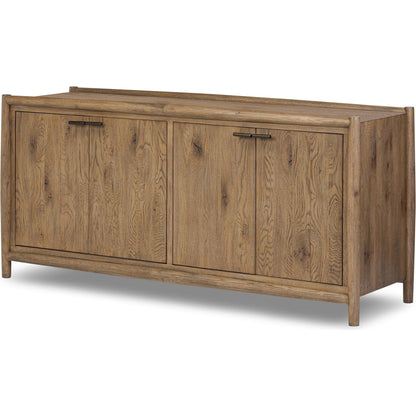 Glenview 4 Door Sideboard by Four Hands in weathered oak, weathered oak veneer. Made from solid oak, thick oak veneer in a traditional style.
