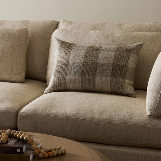 Nashton Pillow by Four Hands in dresden pebble. Made from 96% polypropylene, 4% polyester in a unique style.
