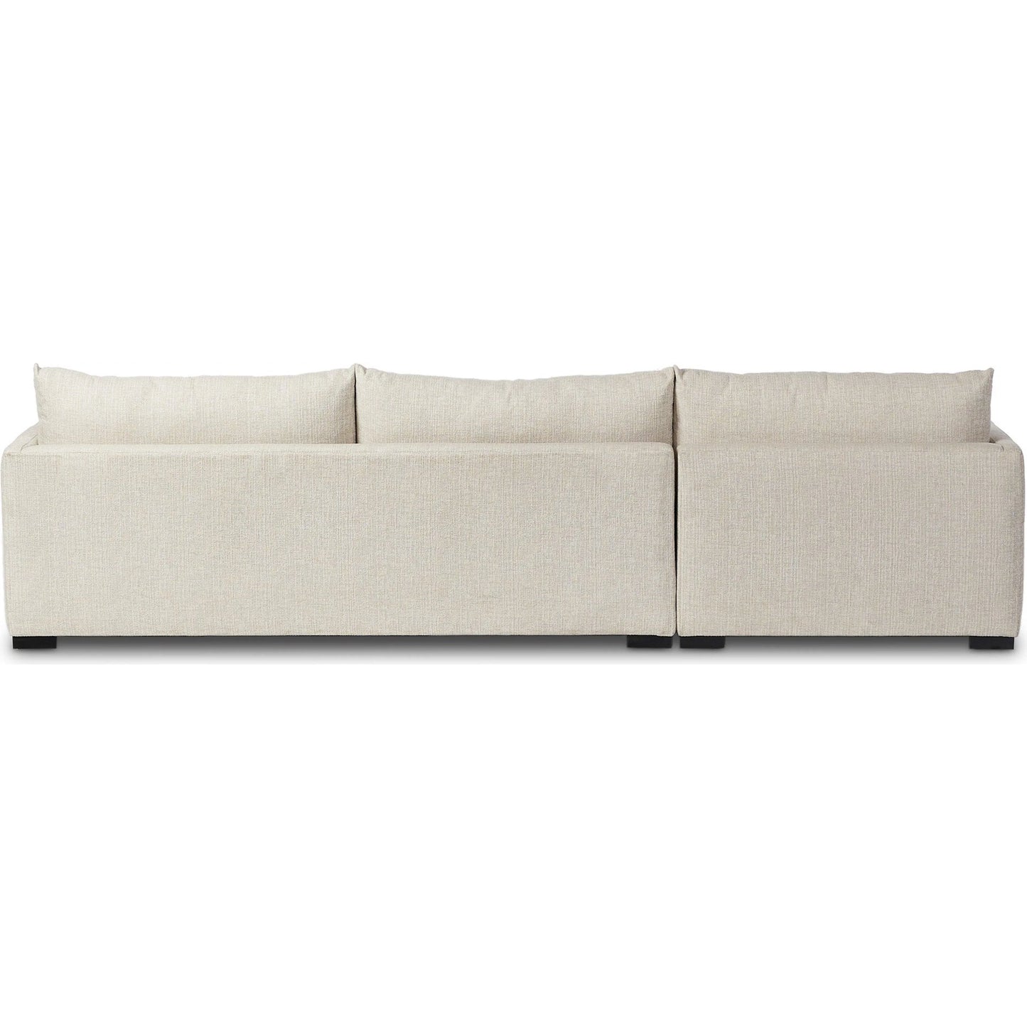 002 SI-2635371 | Additional Silo | Wickham 2-Piece Sleeper Sectional by Four Hands in alameda snow, ebony, ronan linen. Made from 88% olefin, 11% polyester (uv), 1% polyester, solid maple, faux leather in a unique style.