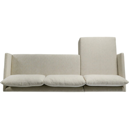Wickham 2-Piece Sleeper Sectional by Four Hands in alameda snow, ebony, ronan linen. Made from 88% olefin, 11% polyester (uv), 1% polyester, solid maple, faux leather in a unique style.
