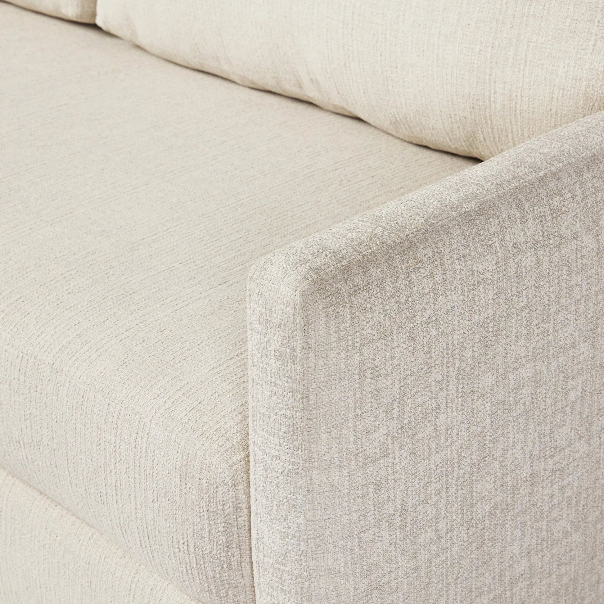 Wickham 2-Piece Sleeper Sectional by Four Hands in alameda snow, ebony, ronan linen. Made from 88% olefin, 11% polyester (uv), 1% polyester, solid maple, faux leather in a unique style.