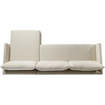 Wickham 2-Piece Sleeper Sectional by Four Hands in alameda snow, ebony, ronan linen. Made from 88% olefin, 11% polyester (uv), 1% polyester, solid maple, faux leather in a unique style.