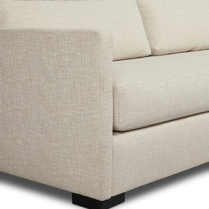 Wickham 2-Piece Sectional by Four Hands in alameda snow, ebony. Made from 88% olefin, 11% polyester (uv), 1% polyester, solid maple in a unique style.