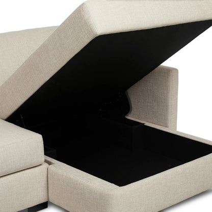 Wickham 2-Piece Sectional by Four Hands in alameda snow, ebony. Made from 88% olefin, 11% polyester (uv), 1% polyester, solid maple in a unique style.