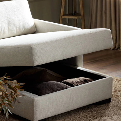 Wickham 2-Piece Sectional by Four Hands in alameda snow, ebony. Made from 88% olefin, 11% polyester (uv), 1% polyester, solid maple in a unique style.