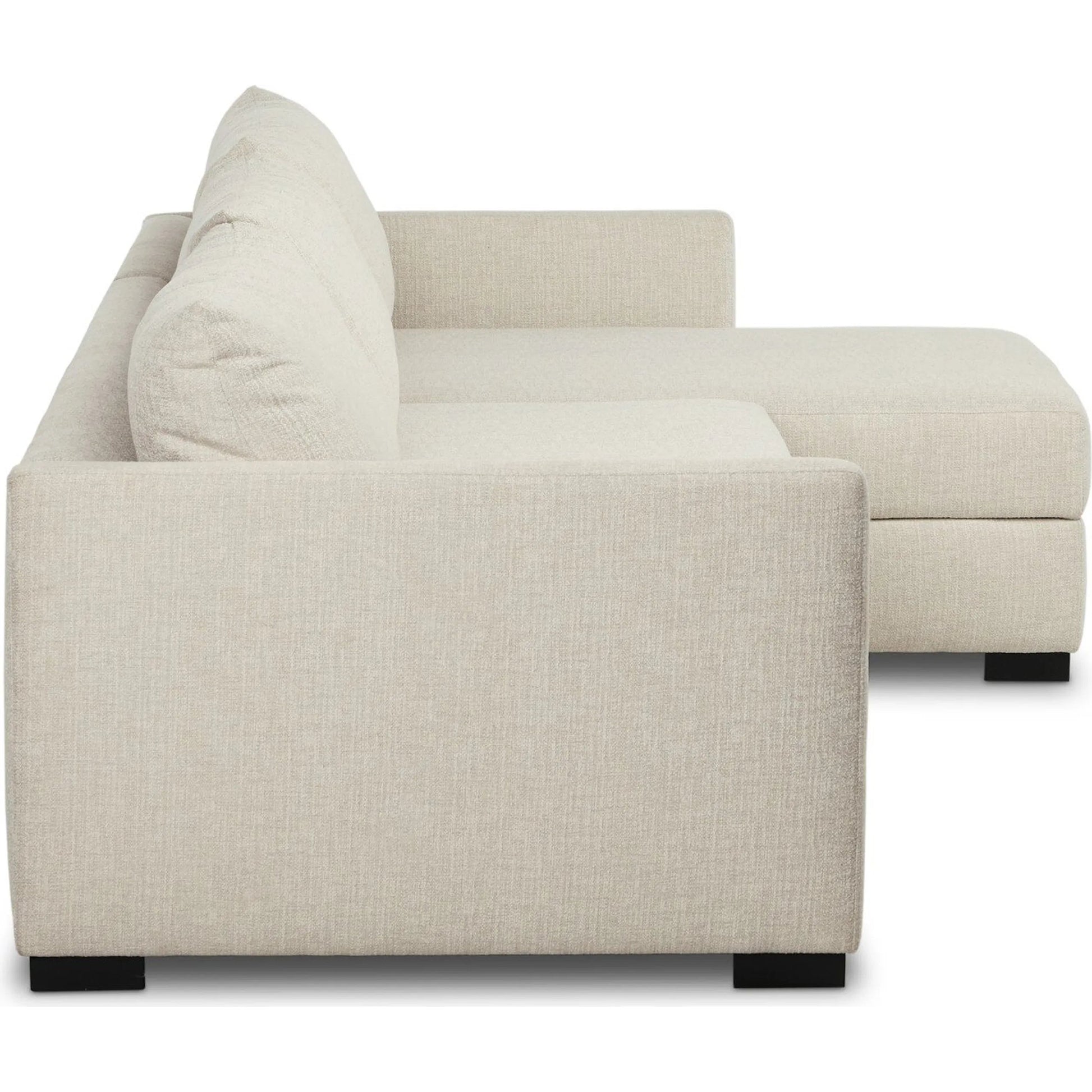 Wickham 2-Piece Sectional by Four Hands in alameda snow, ebony. Made from 88% olefin, 11% polyester (uv), 1% polyester, solid maple in a unique style.
