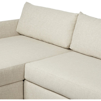 Wickham 2-Piece Sectional by Four Hands in alameda snow, ebony. Made from 88% olefin, 11% polyester (uv), 1% polyester, solid maple in a unique style.