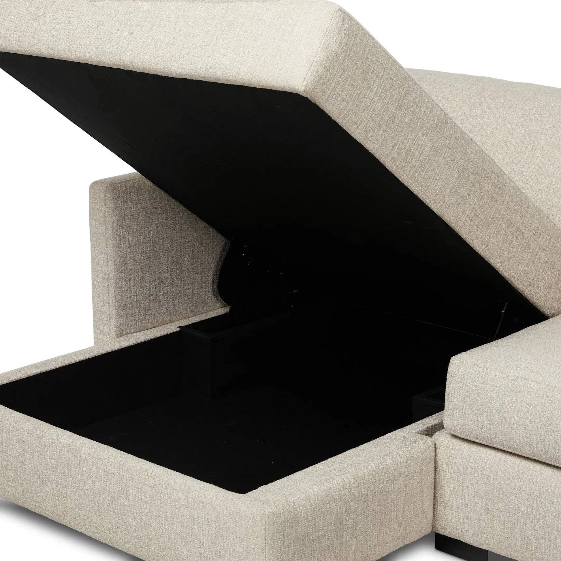 Wickham 2-Piece Sectional by Four Hands in alameda snow, ebony. Made from 88% olefin, 11% polyester (uv), 1% polyester, solid maple in a unique style.