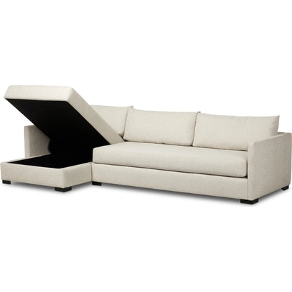 Wickham 2-Piece Sectional by Four Hands in alameda snow, ebony. Made from 88% olefin, 11% polyester (uv), 1% polyester, solid maple in a unique style.