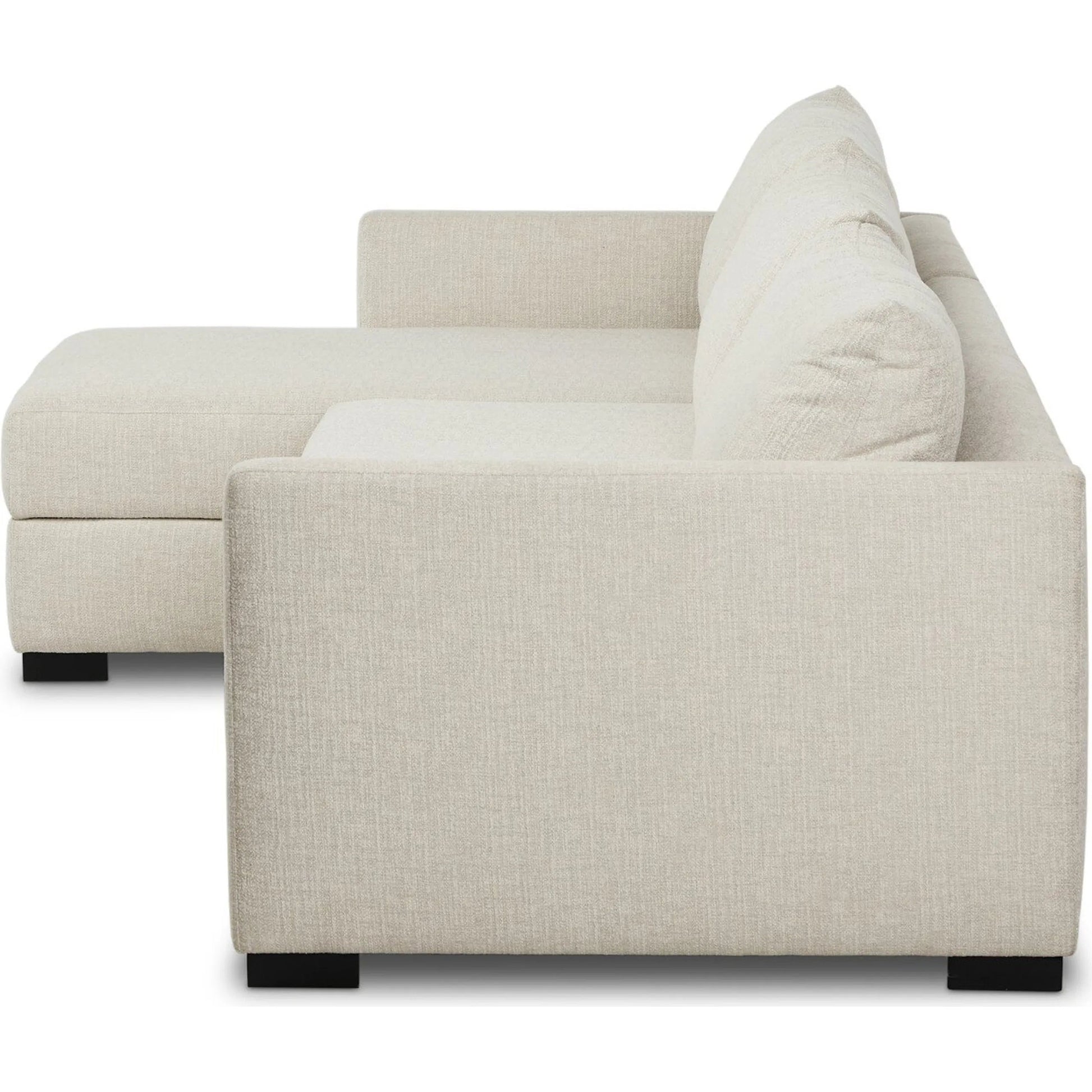 Wickham 2-Piece Sectional by Four Hands in alameda snow, ebony. Made from 88% olefin, 11% polyester (uv), 1% polyester, solid maple in a unique style.