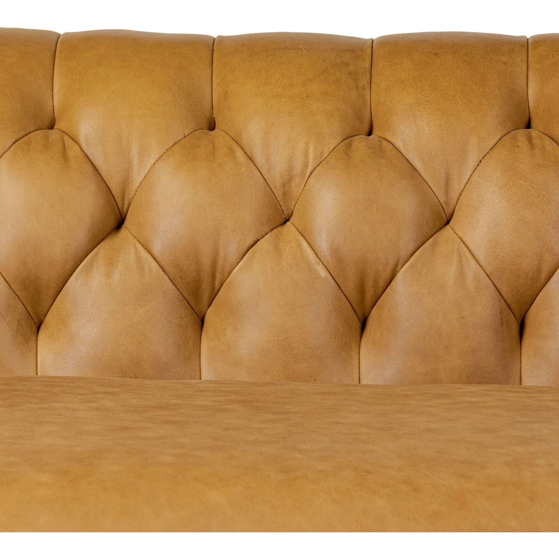 Thurston 2-Piece Sectional by Four Hands in cascara cognac, distressed parawood. Made from top grain leather, solid parawood in a unique style.