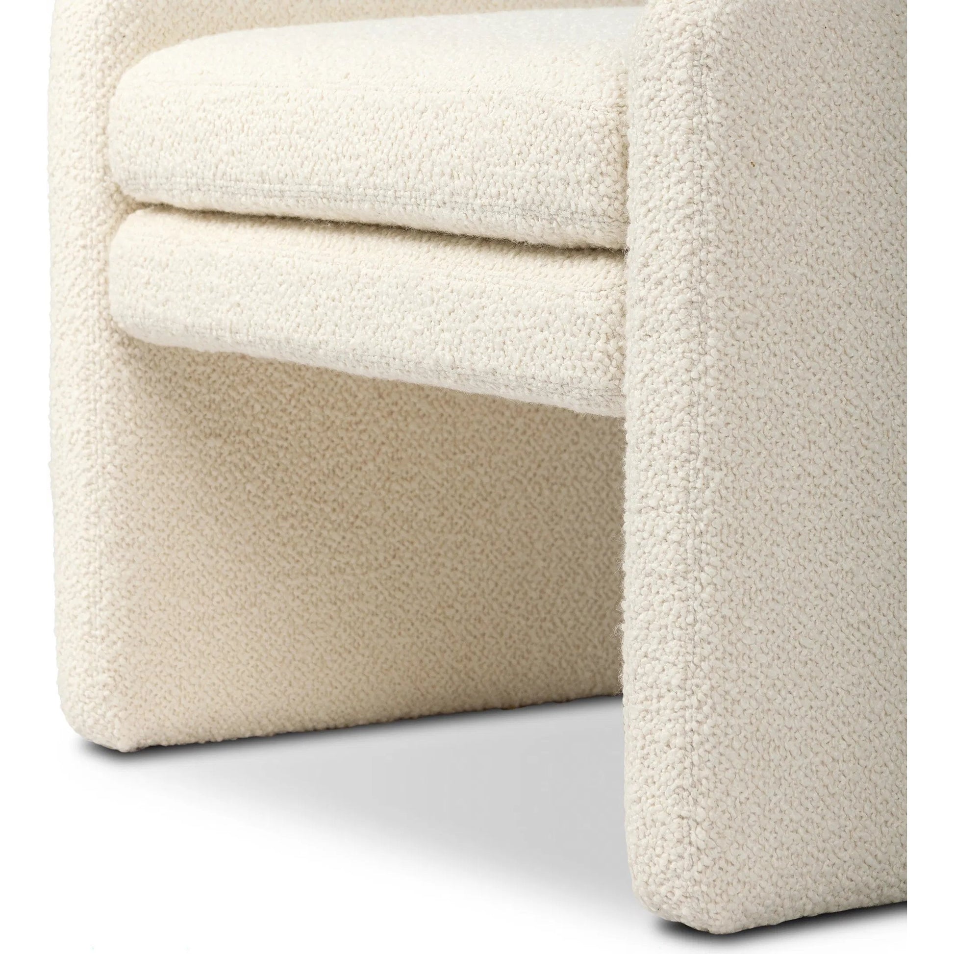 Serena Ottoman by Four Hands in durham cream. Made from 61% polyester, 39% wool in a transitional style.