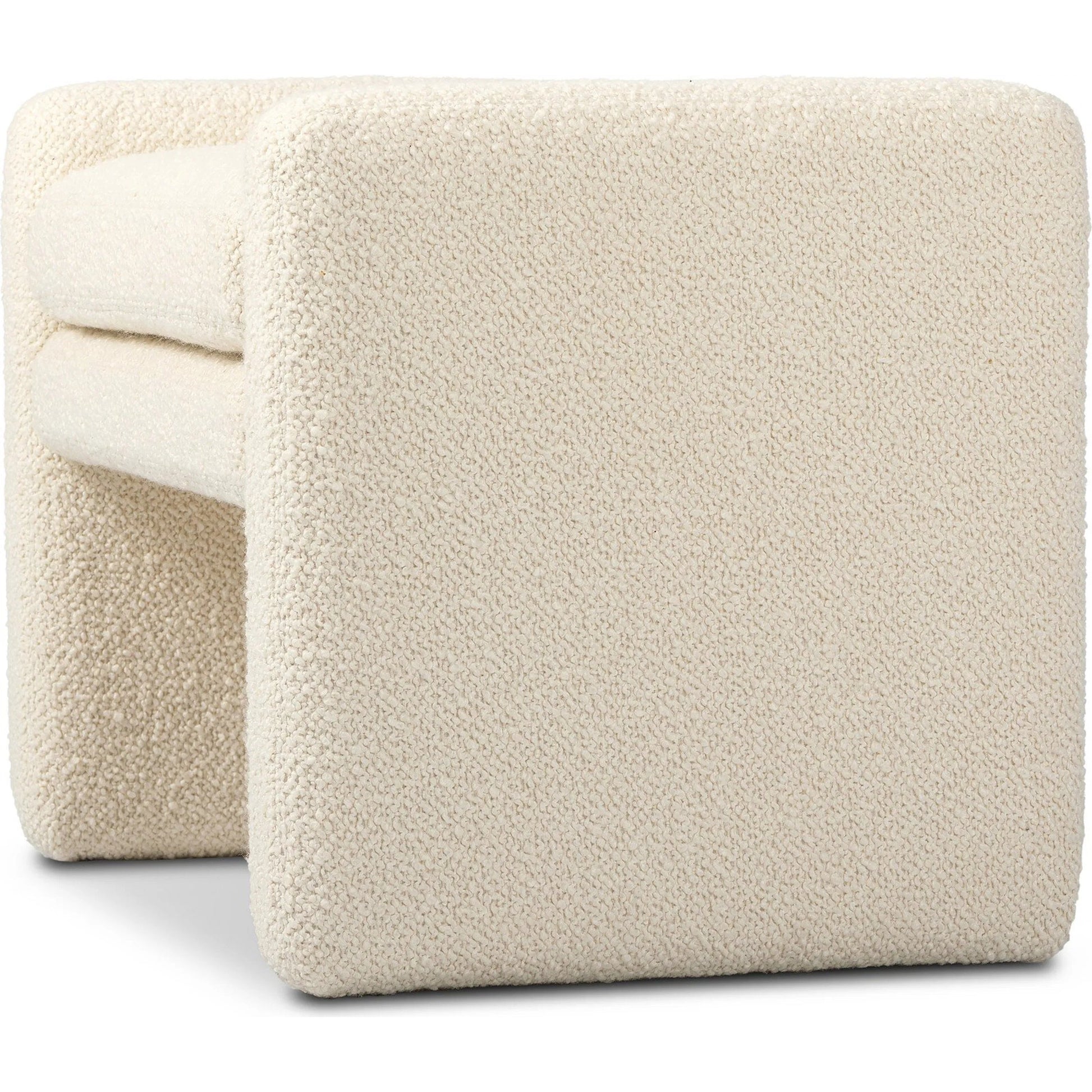 Serena Ottoman by Four Hands in durham cream. Made from 61% polyester, 39% wool in a transitional style.