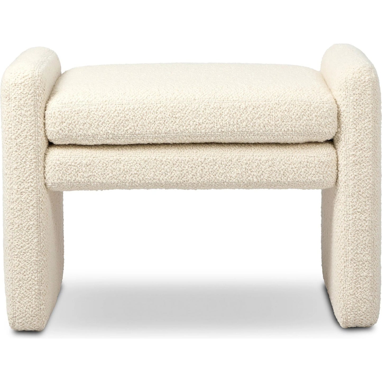 002 SI-2446650 | Additional Silo | Serena Ottoman by Four Hands in durham cream. Made from 61% polyester, 39% wool in a transitional style.