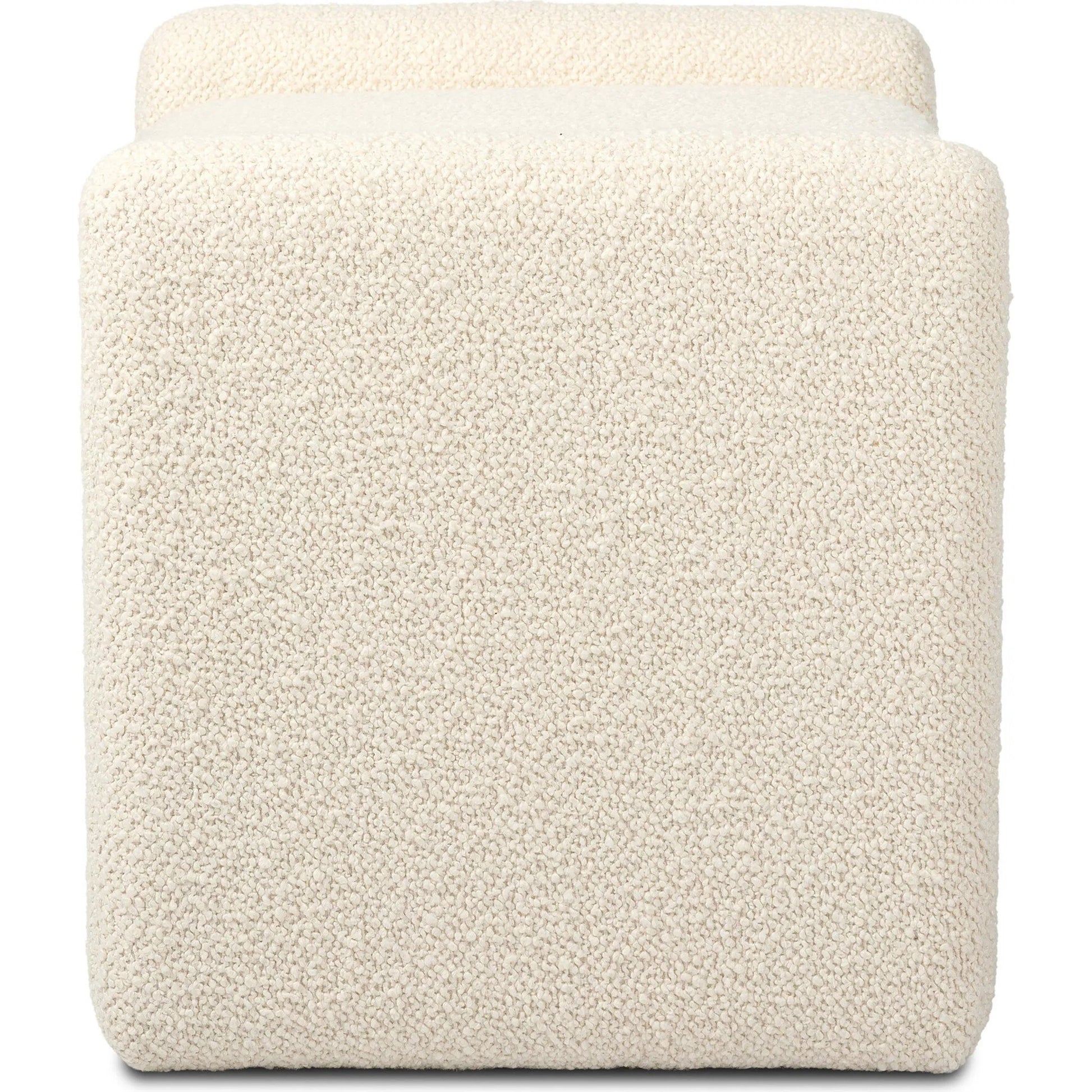 Serena Ottoman by Four Hands in durham cream. Made from 61% polyester, 39% wool in a transitional style.