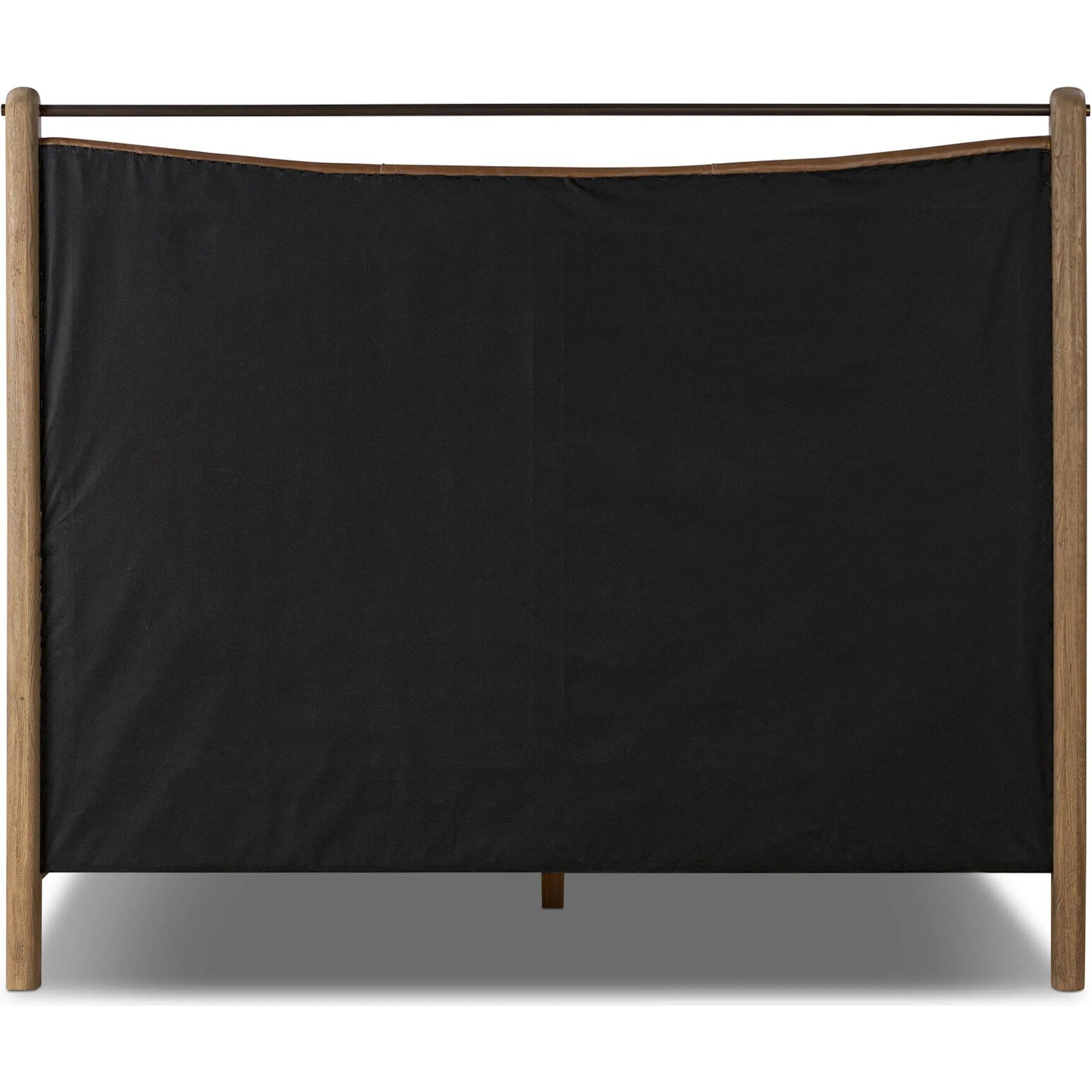 Dina Bed by Four Hands in sonoma chestnut, aged smoked oak, aged smoked oak veneer. Made from top grain leather, solid oak, thick oak veneer in a transitional style.