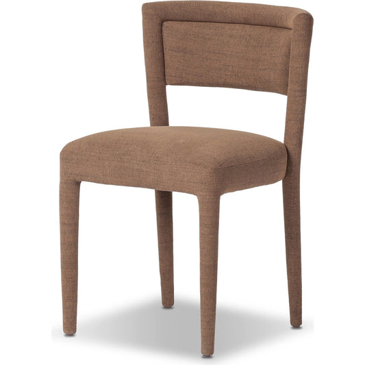 Beverly Dining Chair by Four Hands in crypton nomad mushroom. Made from 92% polyester, 8% flax/linen in a unique style.