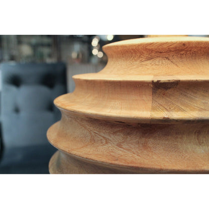 Skye Natural Lamp by LH Imports in brown, off-white and natural. Made from mango wood, cotton in a unique style.