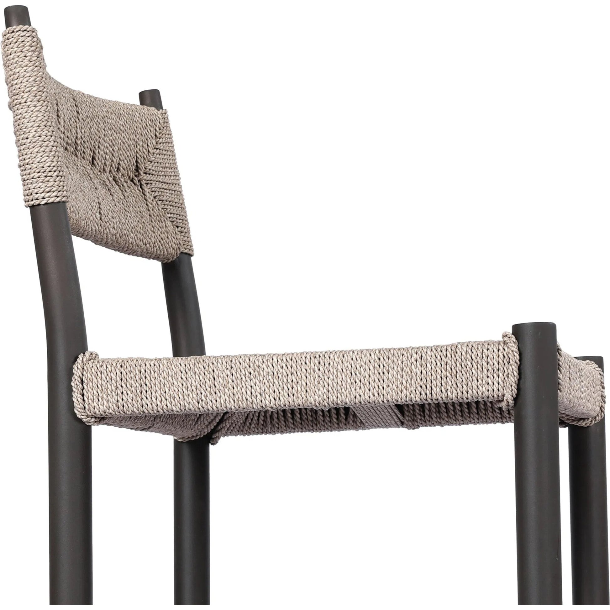 Lomas Outdoor Bar Stool by Four Hands in textured dune, bronze. Made from 100% polyethylene, iron in a unique style.