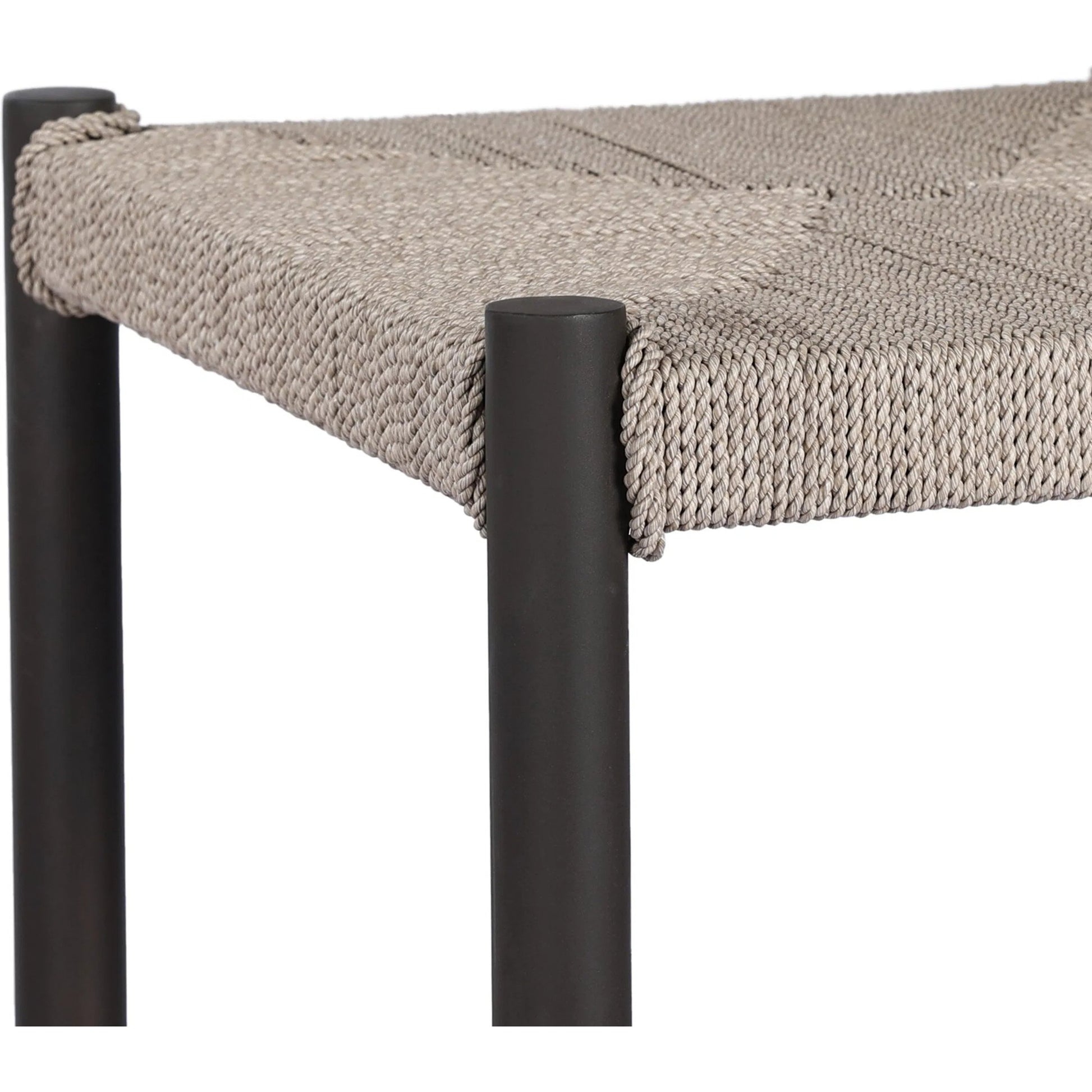 Lomas Outdoor Bar Stool by Four Hands in textured dune, bronze. Made from 100% polyethylene, iron in a unique style.