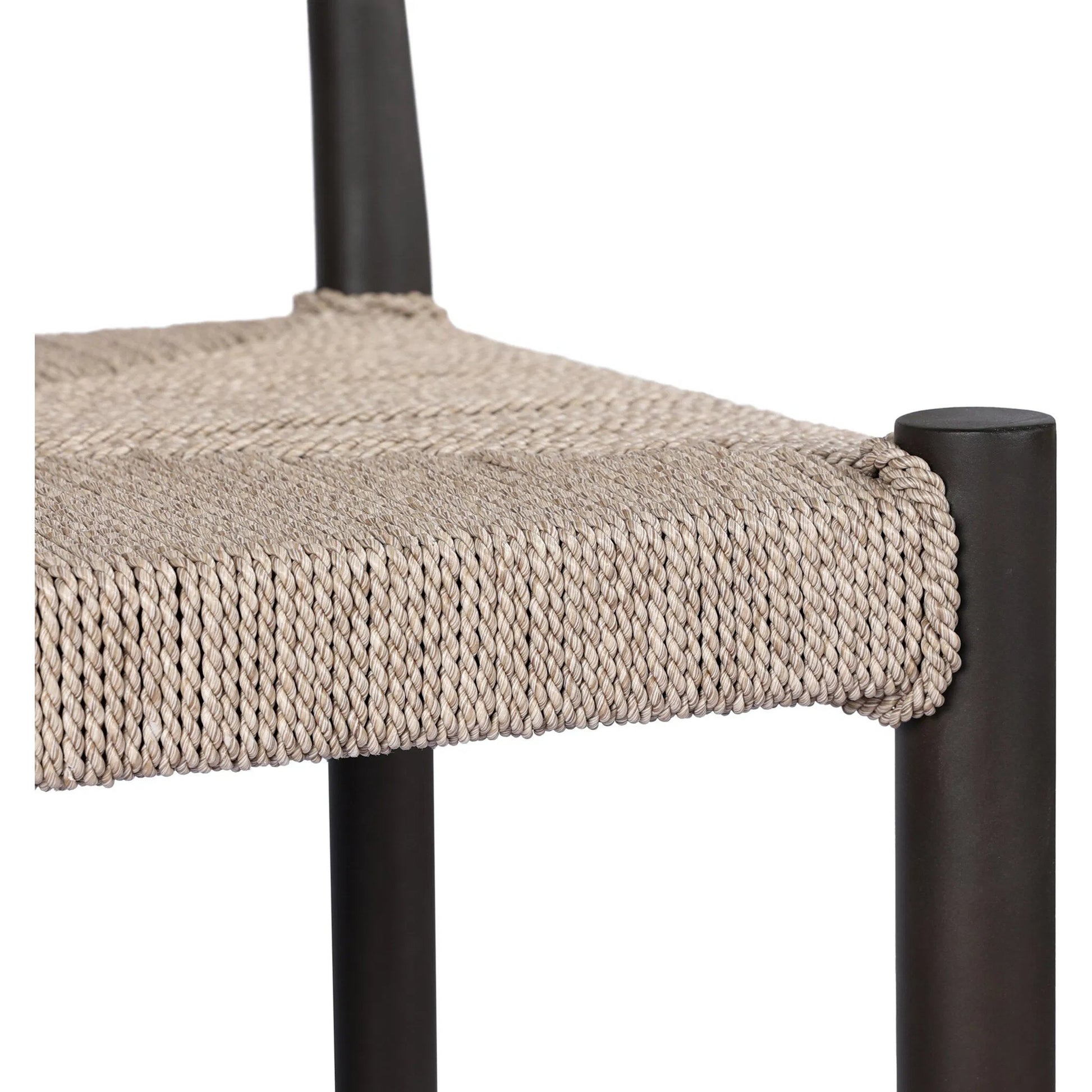 Lomas Outdoor Bar Stool by Four Hands in textured dune, bronze. Made from 100% polyethylene, iron in a unique style.