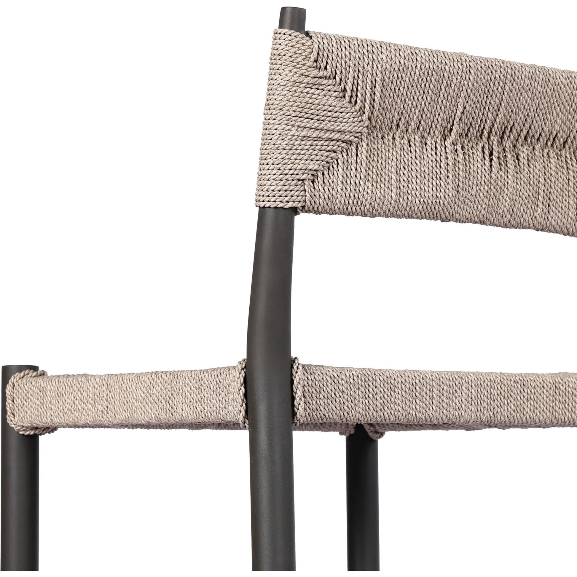 Lomas Outdoor Bar Stool by Four Hands in textured dune, bronze. Made from 100% polyethylene, iron in a unique style.