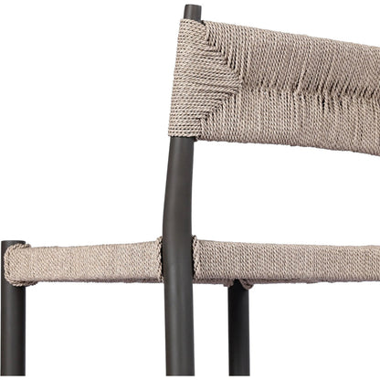 Lomas Outdoor Bar Stool by Four Hands in textured dune, bronze. Made from 100% polyethylene, iron in a unique style.
