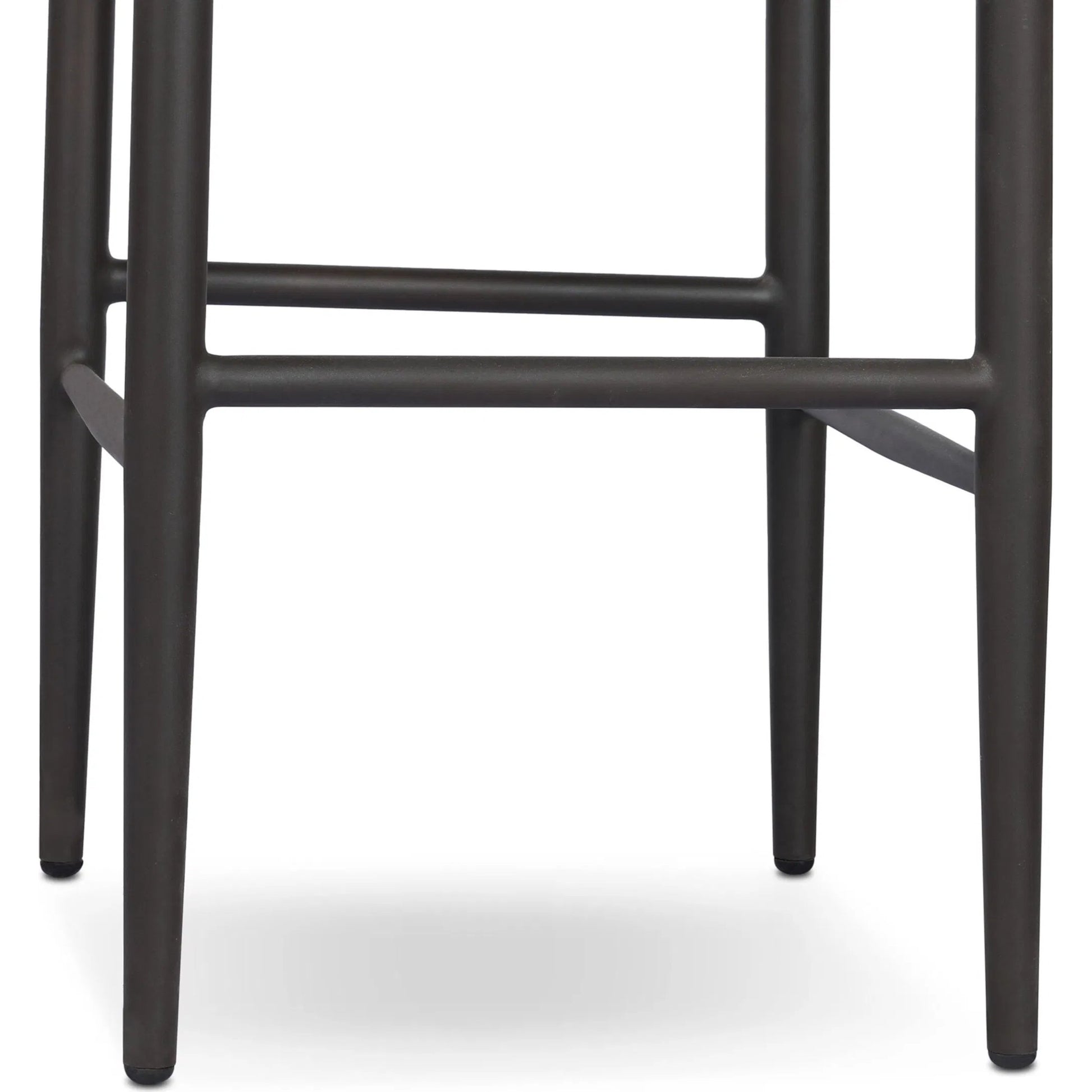 Lomas Outdoor Bar Stool by Four Hands in textured dune, bronze. Made from 100% polyethylene, iron in a unique style.