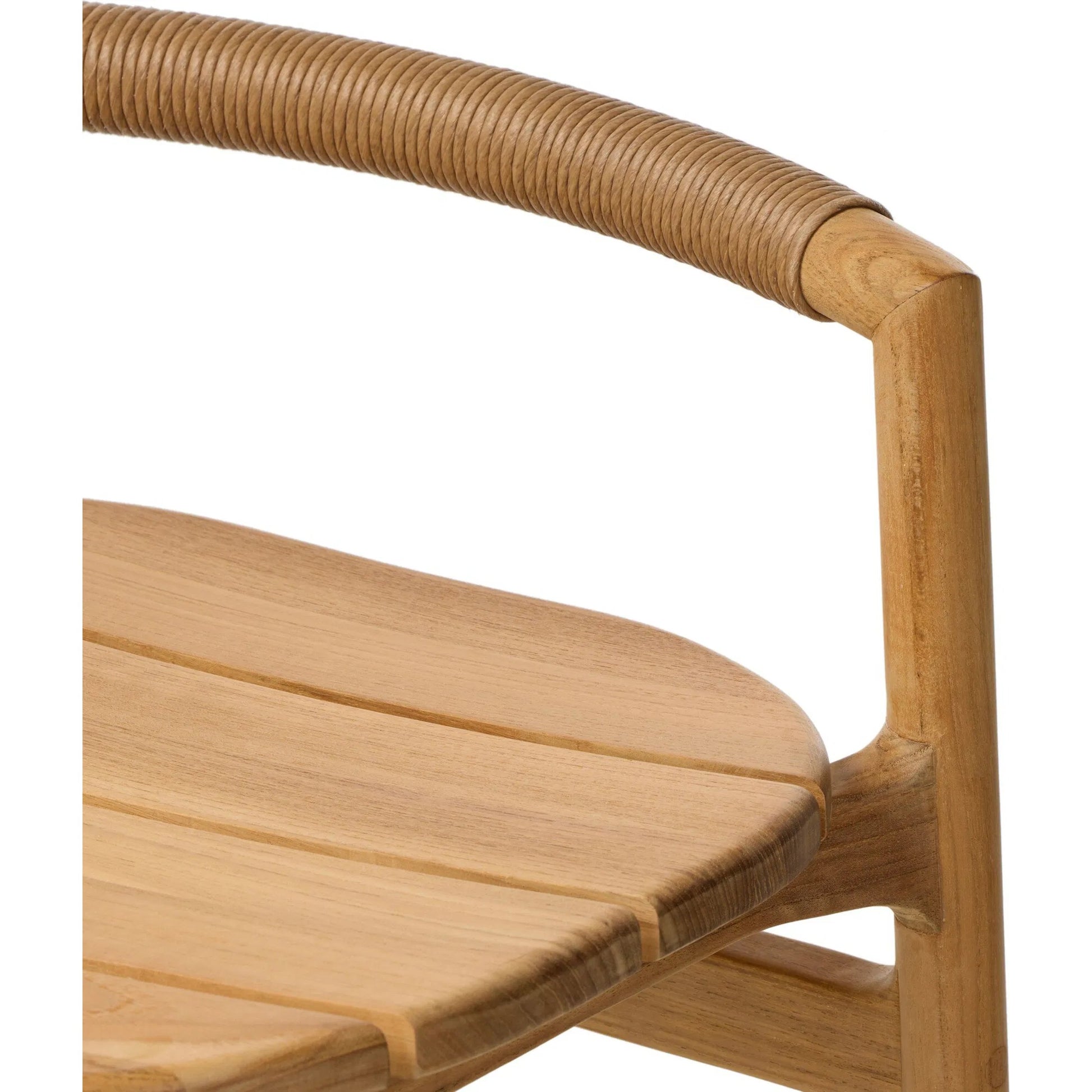 Baden Outdoor Bar Stool by Four Hands in textured sand, fine sanded teak-fsc. Made from 100% polyethylene, solid fsc®-certified teak in a transitional style.