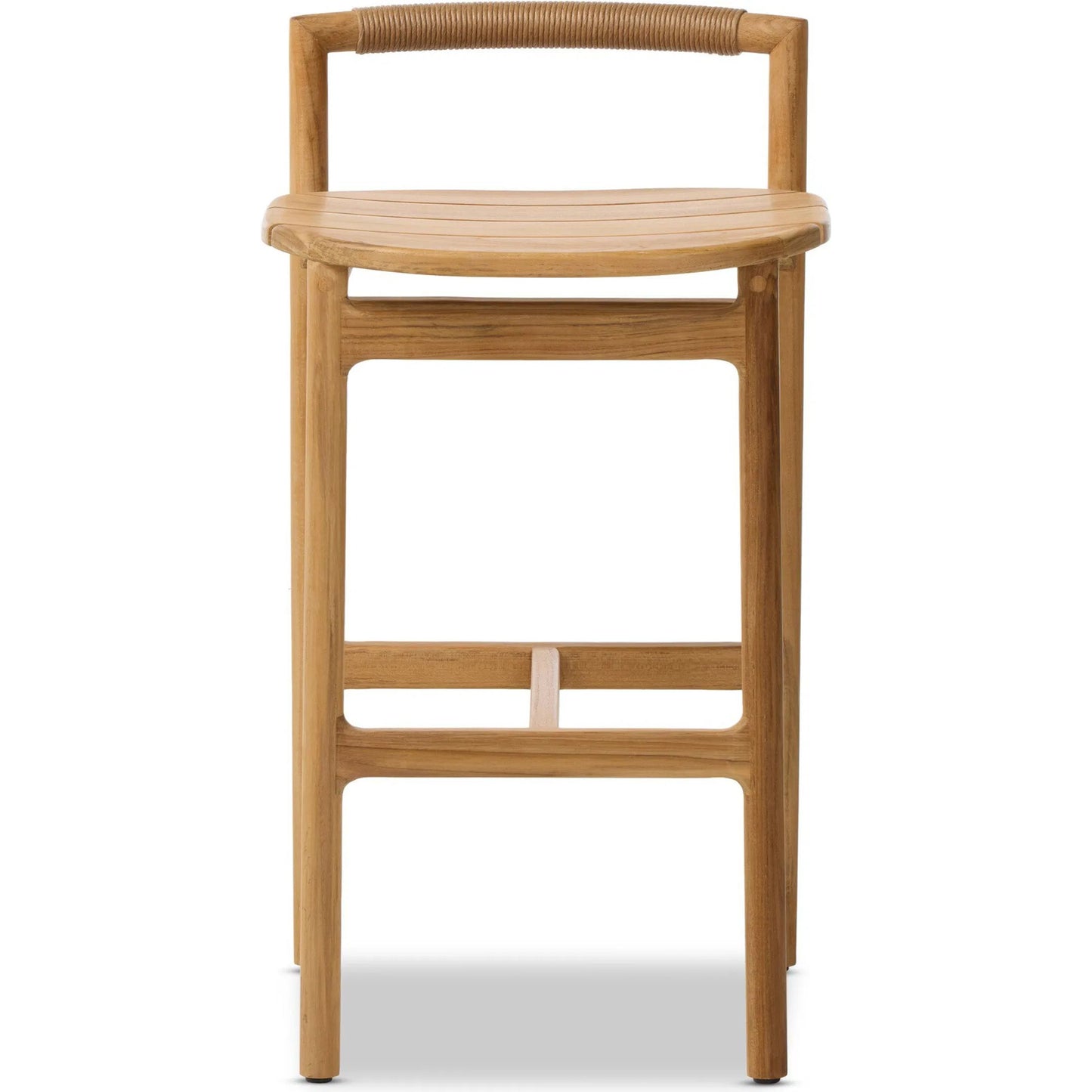 002 SI-2446514 | Additional Silo | Baden Outdoor Bar Stool by Four Hands in textured sand, fine sanded teak-fsc. Made from 100% polyethylene, solid fsc®-certified teak in a transitional style.